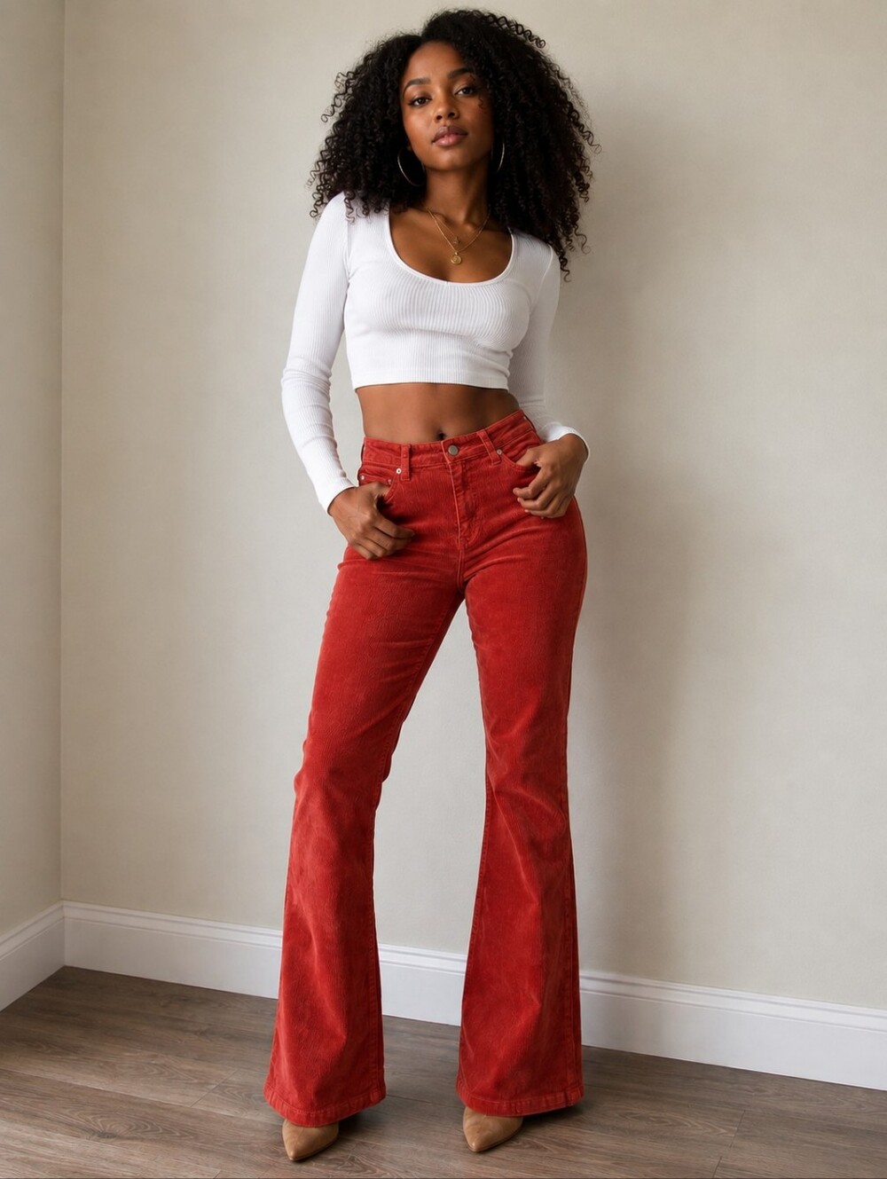 ❤️ NWT! VOLCOM HIGH RISE FLARE STONED BOOTLEG CORDUROY JEANS / PANTS, 2 (26)
